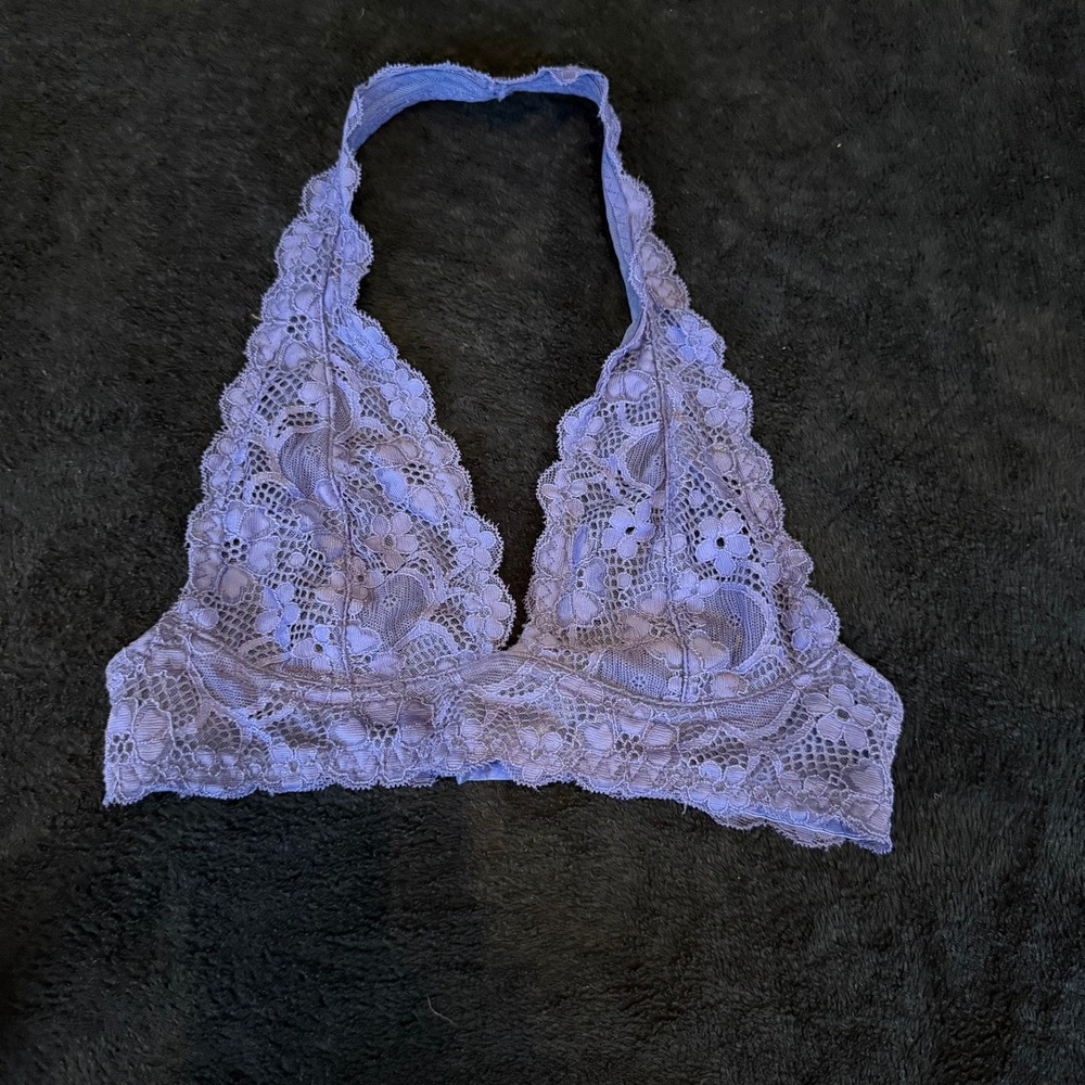 Free People Intimately Lace Halter Bralette Bundle 3 Pack‎ Blue Cream Orange XS - Picture 5 of 11